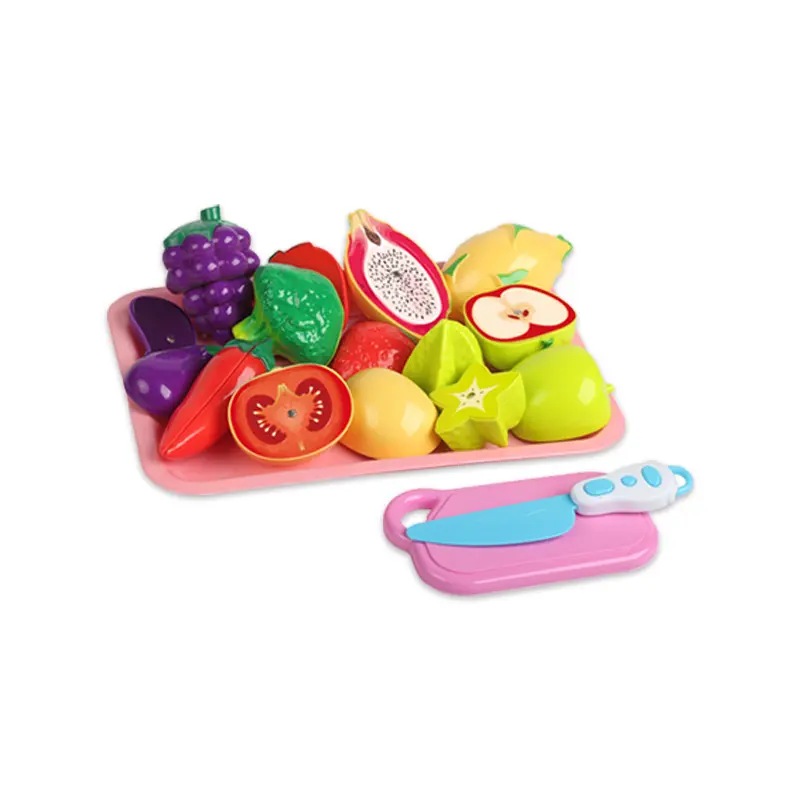 Fruits and Vegetable Cutting Toys Set Vivid Color Kitchen Pretend Play Set for Children