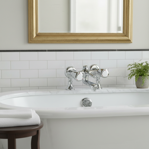 Grifo Mezclador de Baño Tradicional de Latón Cromado de Alta Calidad con Doble Manija, Montaje en Cubierta, Alto Flujo, Cartucho Cerámico y Dosificador, Venta al por Mayor - Product Image 3