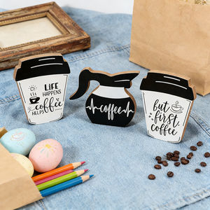 3 adornos <span class=keywords><strong>de</strong></span> madera con texto <span class=keywords><strong>de</strong></span> café en blanco y negro con <span class=keywords><strong>frases</strong></span> como "<span class=keywords><strong>La</strong></span> <span class=keywords><strong>vida</strong></span> sucede, el café ayuda" Para las fiestas, decoración del hogar - Product Image 5