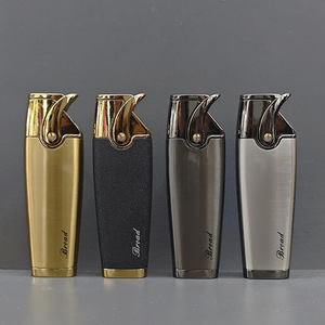 Wholesale Mini Refillable with Butane <b>Gas</b> Metal Windproof Lighter Brushed Silver Engraved Logo Men's Business Gift - Product Image 1