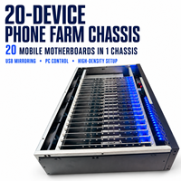 Kotak Farm Ponsel Android 20-in-1 dengan Dukungan Kartu SIM, WiFi, dan Kontrol Multi-Perangkat Jarak Jauh untuk Operasi Media Sosial