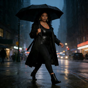 Top sin Mangas de Piel Sintética Personalizable para Mujer, con Escote Contorneado y Cintura Ajustada con Fruncido - Product Image 2