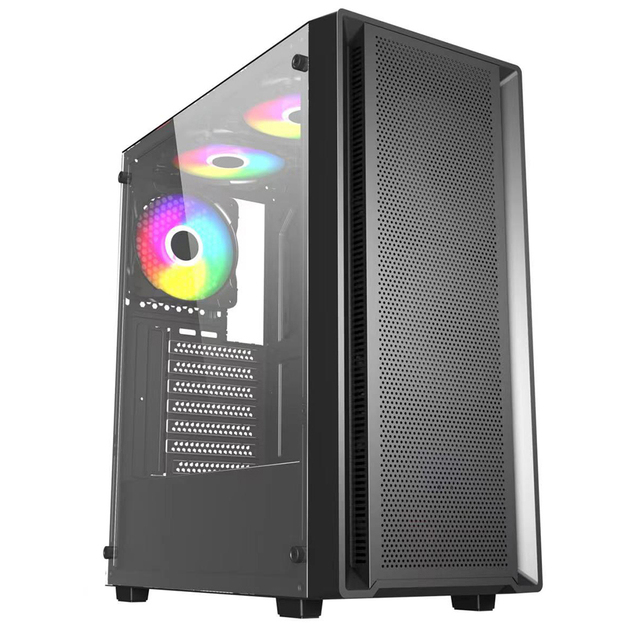OEM/ODM WANKANG Aluminum Alloy Premium-Quality Mid Tower PC Chassis ATX/M-ATX/ITX Compatible Gaming Rigs Black