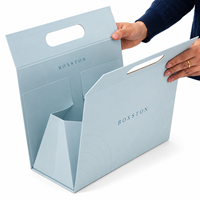 Boîte à bijoux, parfums et produits de beauté haut de gamme en papier texturé écologique, laminé mat, réutilisable, avec fermeture magnétique.