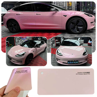 Vente chaude 1.52x17 mètres mat brillant métallisé peinture rose série voiture vinyle Film PET couleur carte échantillon pistolet sec/pas de bulles d'air