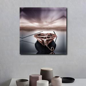 Vente en gros bateau sur la rivière toile peinture imprimée paysage art mural salon arts et artisanat pour décoration murale - Product Image 5