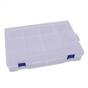 Caja de almacenamiento de plástico transparente con 10 compartimentos y tapa para joyería, herramientas de papelería y piezas pequeñas, caja organizadora de 29,7x19,7x5,8 cm - Product Image 5