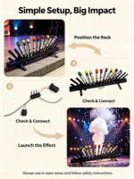 Canon à confettis et feux d'artifice colorés, déclencheur TNT, en forme d'éventail, une seule rangée, ensemble de 16 déclencheurs, pour révélation du sexe, mariage, scène, fête