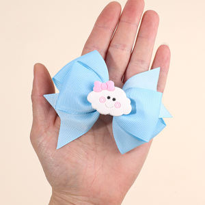 CN 2 pezzi nastro in gros-grain in tinta unita fermaglio <span class=keywords><strong>per</strong></span> capelli <span class=keywords><strong>treccine</strong></span> Barrette cartone animato nuvola fermaglio <span class=keywords><strong>per</strong></span> le ragazze - Product Image 2