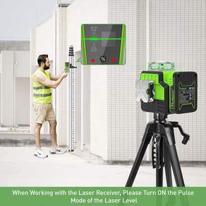 Huepar LR-8RG <strong>Digital</strong> Green Beam Rotating Laser <strong>Level</strong> With Receiver Detector LCD Screen - Product Image 2