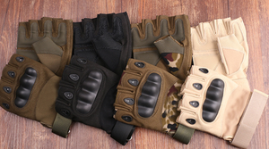 Guantes Tácticos Deportivos DFTG201 de Medio Dedo para Actividades al Aire Libre, Ciclismo, Camping, Caza, con Nudillos Reforzados, Color Caqui - Product Image 6