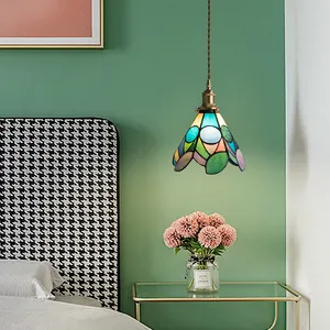 Anhängerlicht Tiffany-Stil Buntglas Anhängerlichter hängende Lampe kreative Kristallperlen für Küche Insel Esszimmer