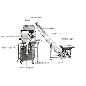 Machine d'emballage automatique à 4 têtes avec peseuse linéaire et élévateur à godets pour le dosage des graines de tournesol et des noix - Product Image 3