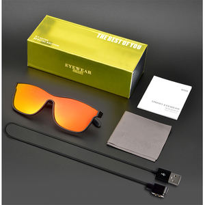 2022 mode BT appel musique sans fil lunettes de soleil Ar lunettes hommes femmes lunettes intelligentes PC caméra lunettes <span class=keywords><strong>miroir</strong></span> unisexe S noir - Product Image 6