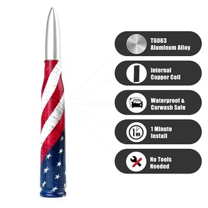 เสาอากาศลายธงชาติอเมริกา แบบกันขโมย สำหรับ Ford F150, Chevy Silverado, RAM 1500 - Product Image 3