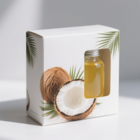 Emballage de boîte en carton blanc de couleur personnalisée avec fenêtre pour huile de noix de coco 1 bouteille 2 bouteilles boîtes d'expédition en gros
