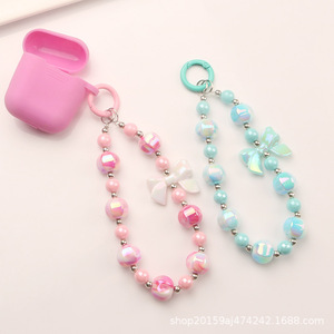 Nouvelle couleur plaqué acrylique lanterne perlée porte-clés pendentif personnalisé coloré arc accessoires étui pour écouteurs décoration - Product Image 4