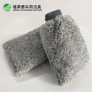 Gants de lavage de voiture double face en polyester 27x19,5 cm imperméables pour le nettoyage automobile - Product Image 3