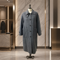 Manteau coupe-vent en mélange de laine et de cachemire avec grandes poches avant, vêtement d'extérieur pour femme, idéal pour les courses hivernales