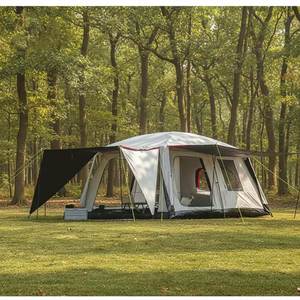 Luxury Double-Decker Camping <b>Tent</b> Iron <b>Poles</b> Quickly Opened Four-Season 2000-3000Mm Waterproof Oxford 420X300x200cm One Bedroom - Product Image 4