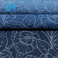 Tissu Jean Jacquard à Grand Motif Floral Tissé, Échantillon Personnalisé OEM ODM, Lot de 300M, Écologique, pour Pantalons et Manteaux Femme, Homme, Fille
