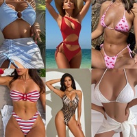 Maillot de bain bikini classique pour femme, fait main, de qualité supérieure, avec design scintillant néon, bas brésilien, col en V, ensemble 3 pièces