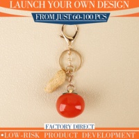 Breloque porte-clés en résine motif cacahuète et tomate pour détaillants, pendentif décoratif pour sac à main, bagage, cadeau de magasin, présentation en marché