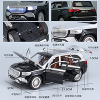 Moulage sous pression 1:24 mercedes-benz Maybach GLS600 alliage moule décoration lumière et son retrait multifonctionnel modèles de voiture jouet