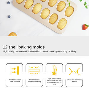 Moldes para pasteles Madeleine, bandeja de hojalata para galletas, bandeja para hornear, Mini pastel, galletas, 9/20 cavidades - Product Image 6