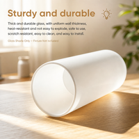 Abat-jour cylindrique long en verre opale semi-transparent, éclairage doux, anti-éblouissement, pièce de rechange pour suspension simple domestique