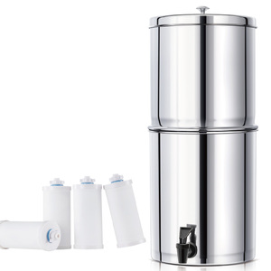 304 Stainless Steel 2.25 Gallons Gravity Fed <strong>Water</strong> Purifier With Washable Ceramic UF Filter Manual for Household <strong>Drinking</strong> <strong>Water</strong> - Product Image 1