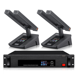 מערכת מיקרופון ועידה דיגיטלית UHF 2000 ID 6 ערוצים 6 רמקולים דיבור סימולטני טווח 60 מטר תצוגת TFT לפגישות גדולות - Product Image 2