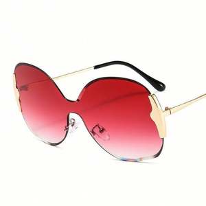 Lunettes de soleil pour femmes tendance vintage 2020, verres dégradés, UV400, sans monture, surdimensionnées - Product Image 3