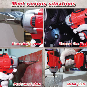 Chave de Impacto sem Escovas sem Fio 21V 1/2 Parafusadeira Furadeira Ferramenta Elétrica Recarregável - Product Image 3