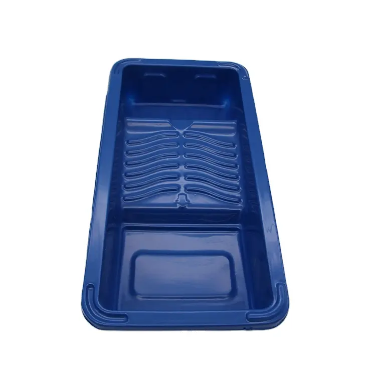 La migliore vendita all'ingrosso durevole rullo pratico vassoio di vernice in plastica blu serie plastica