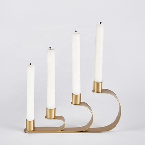 4-Cánh Tay Cong Kim Loại Nến Cao Hình Dạng Trụ Cột Nhôm & Vàng Trang Trí Nội Thất Giáng Sinh Chủ Sở Hữu Nến Đèn Lồng Candlabra Loại - Product Image 3