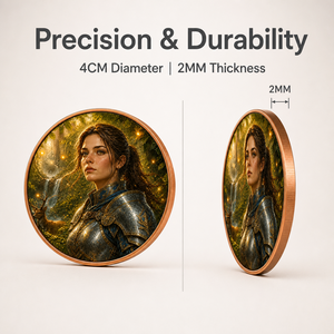 Pièce commémorative Valiant Legacy - Pièce de collection en cuivre de 40 mm représentant un guerrier - Pièce d'art avec déesse héroïque pour cadeau et décoration - Product Image 6