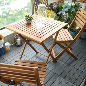Modern Versatile Acacia Wood <b>Bistro</b> <b>Set</b> Portable <b>Patio</b> Furniture for Dining Living Room Hotel Outdoor Park Use Comfortable - Product Image 6