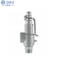 صمام أمان غلاية البخار DKV A27H مع ذراع ومانع تسرب PTFE ونابض من الفولاذ المقاوم للصدأ SS304، بخيط NPT BSP، من DN15 إلى DN50 للبخار والماء الساخن