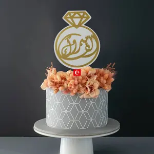 TXダイヤモンドケーキトッパー花嫁は結婚式の装飾のためのケーキトッパーアクリルフラワートッパーになるベーカリーサプライヤー