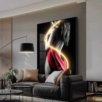 Personnalisé Moderne Sexy Femme Portrait LED Mur Art Lumineux Mode Affiche pour Salon Chambre Décoration Murale Néon Art