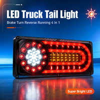Nouveau feu arrière LED ABS rouge 4-en-1 universel pour camion, remorque, semi-remorque, camionnette (stop, frein, clignotant, marche arrière)