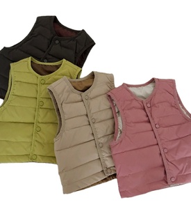 2024 usine en gros automne hiver enfants vêtements solide <span class=keywords><strong>doudoune</strong></span> <span class=keywords><strong>sans</strong></span> manches épaississement coton bébé garçon fille gilet manteau - Product Image 1