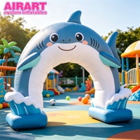 Décoration de fête sur le thème marin, arche gonflable en forme de requin, arche gonflable de requin de dessin animé