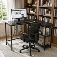 Escritorio Profesional para Gamers en Forma de L con Estantes Abiertos, Estructura de Acero Resistente, Mesa de Computadora Esquinera para el Hogar o Dormitorio