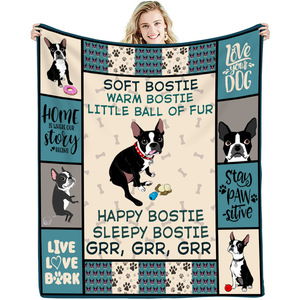 Couverture personnalisée en <span class=keywords><strong>flanelle</strong></span> douce 100% polyester, motif de chien de dessin animé, cadeaux pour les amoureux des chiens, couvertures pour animaux de compagnie, couvertures pour canapé, Halloween - Product Image 2