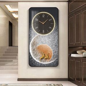Exquisito Reloj de Pared de Porcelana de Cristal, una Obra Maestra para tu Pared, Fondo Negro, Reloj de Porcelana de Cristal con Diseño de Alce - Product Image 2
