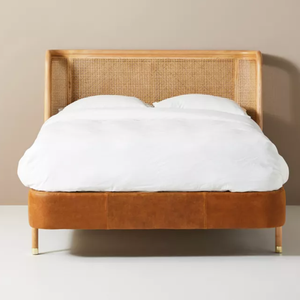 <span class=keywords><strong>Cama</strong></span> de madera maciza de alta calidad, estilo nórdico minimalista, tejida, doble, grande, para dormitorio de villa, hecha de madera. - Product Image 6