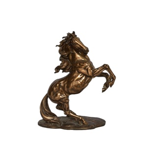 Grande 18''H in resina di bronzo statua del cavallo al galoppo figurina regalo giardino decorativo Anime animale sublimazione rame cavallo - Product Image 1
