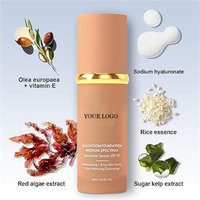 Fond de teint liquide crème naturel biologique végétalien SPF50 résistant à l'eau à changement de couleur pour tous types de peau, marque privée